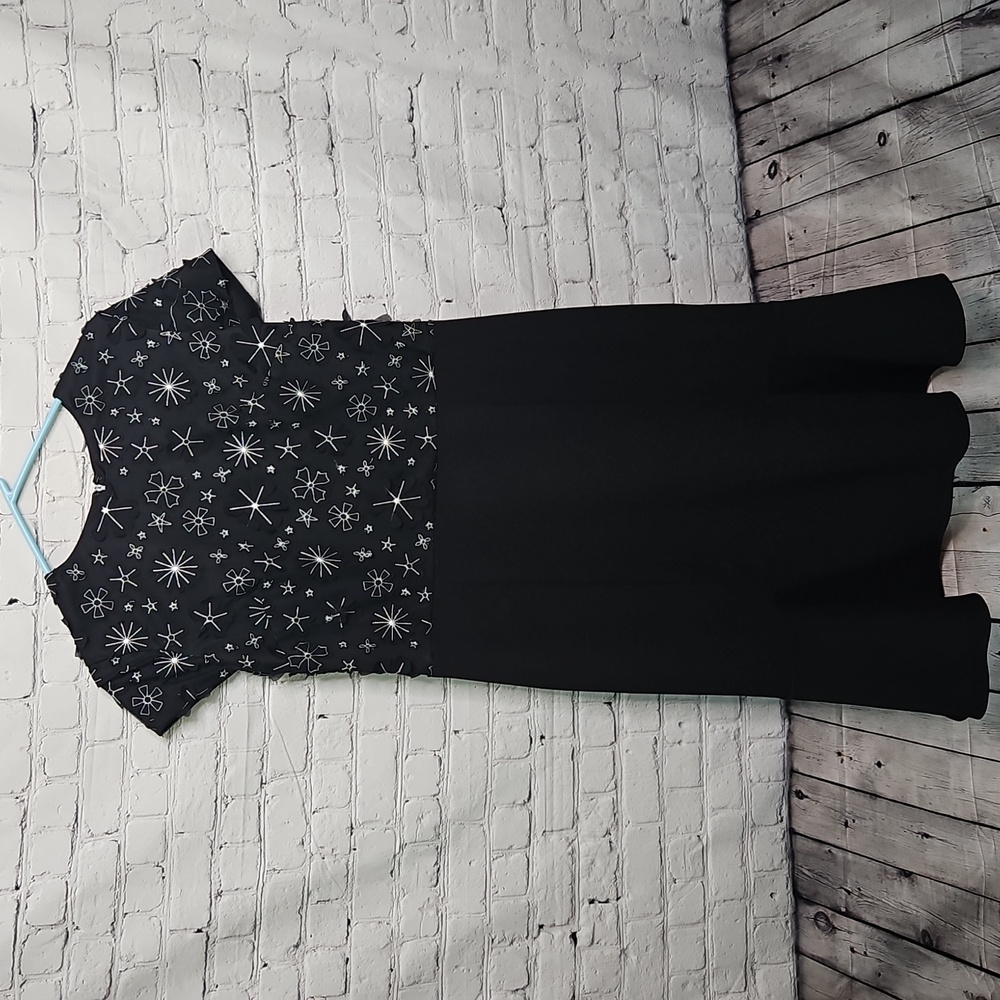 Kevan Hall Studio Cocktail Black Lace floral Dress Size 12 EUC